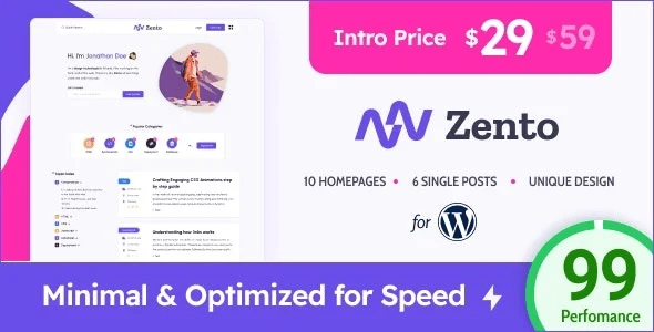 Zento - Modern & Lightweight Blog for WordPress v1.4.0